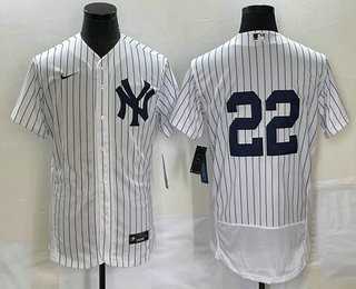 Men%27s New York Yankees #22 Harrison Bader White Flex Base Stitched Baseball Jersey->new york yankees->MLB Jersey